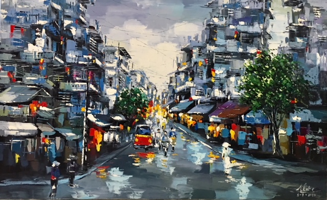 Tranh Sơn Dầu Phố Hiện Đại